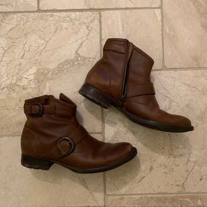 Born brown leather booties